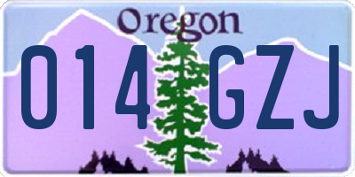 OR license plate 014GZJ