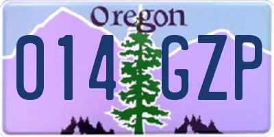 OR license plate 014GZP