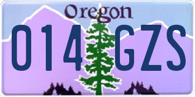 OR license plate 014GZS