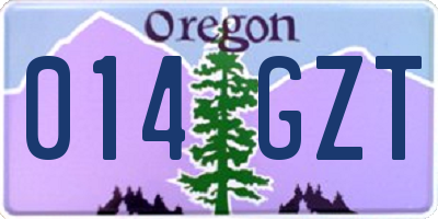 OR license plate 014GZT