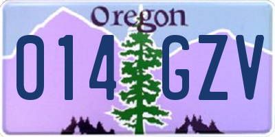 OR license plate 014GZV