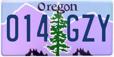 OR license plate 014GZY