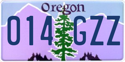 OR license plate 014GZZ