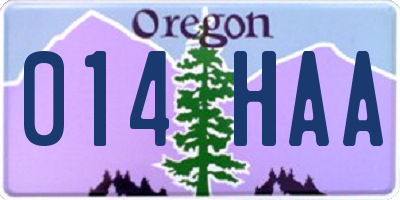 OR license plate 014HAA