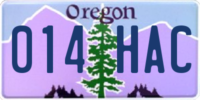 OR license plate 014HAC