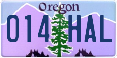 OR license plate 014HAL