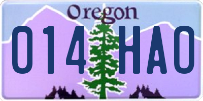 OR license plate 014HAO