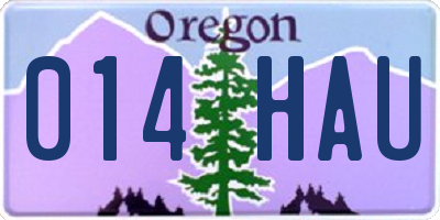 OR license plate 014HAU