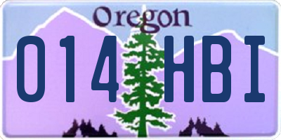 OR license plate 014HBI