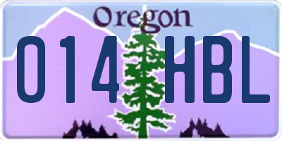 OR license plate 014HBL