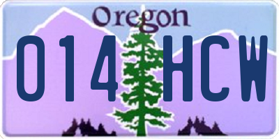 OR license plate 014HCW