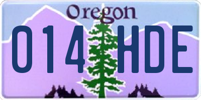 OR license plate 014HDE