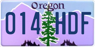 OR license plate 014HDF