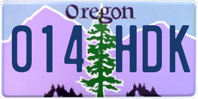 OR license plate 014HDK