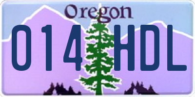 OR license plate 014HDL