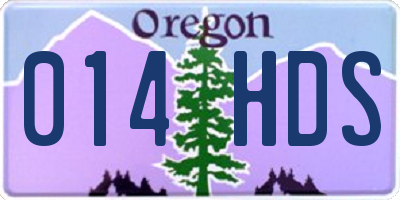 OR license plate 014HDS