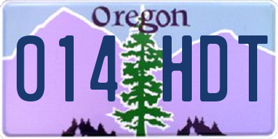 OR license plate 014HDT