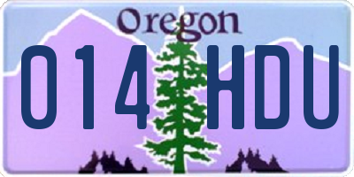 OR license plate 014HDU