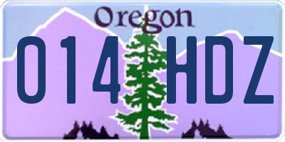 OR license plate 014HDZ