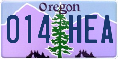 OR license plate 014HEA