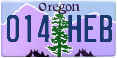 OR license plate 014HEB