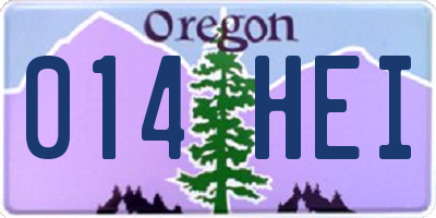 OR license plate 014HEI