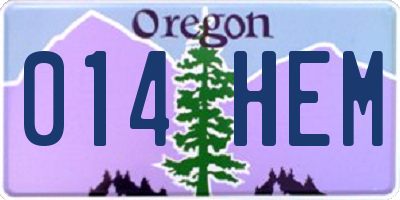 OR license plate 014HEM