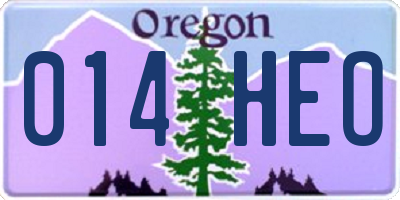 OR license plate 014HEO