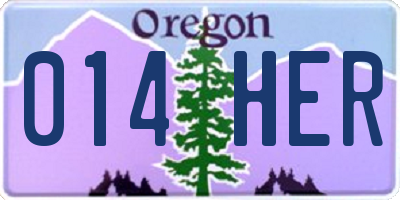 OR license plate 014HER