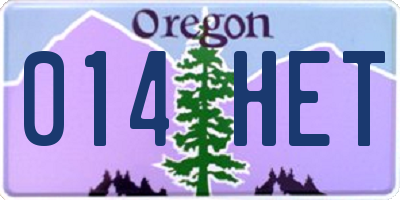 OR license plate 014HET