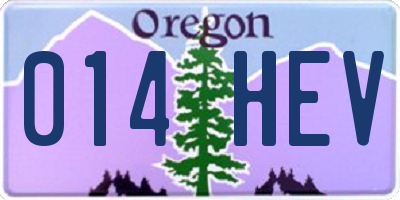 OR license plate 014HEV