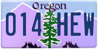 OR license plate 014HEW