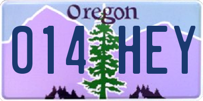 OR license plate 014HEY