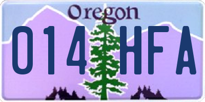 OR license plate 014HFA