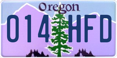 OR license plate 014HFD