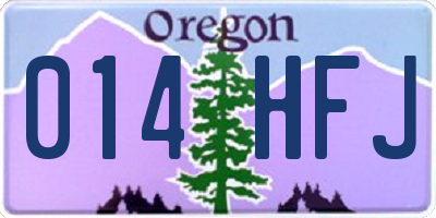 OR license plate 014HFJ
