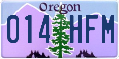 OR license plate 014HFM