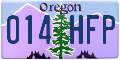 OR license plate 014HFP