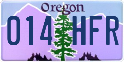 OR license plate 014HFR