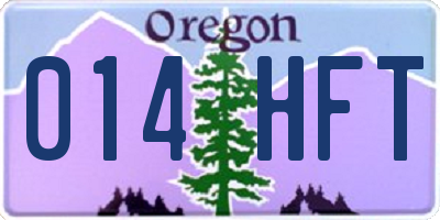 OR license plate 014HFT
