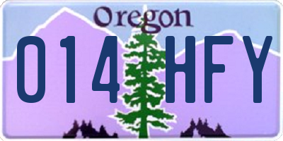 OR license plate 014HFY