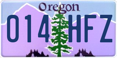 OR license plate 014HFZ