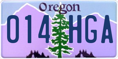 OR license plate 014HGA