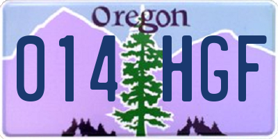 OR license plate 014HGF