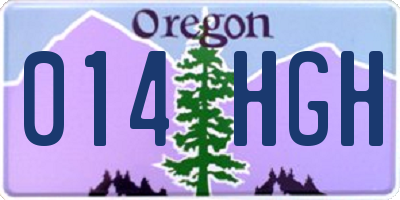 OR license plate 014HGH