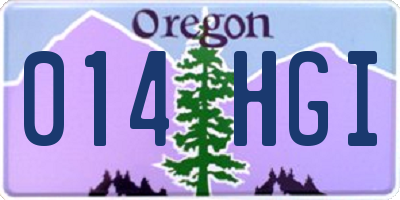 OR license plate 014HGI