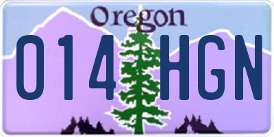 OR license plate 014HGN