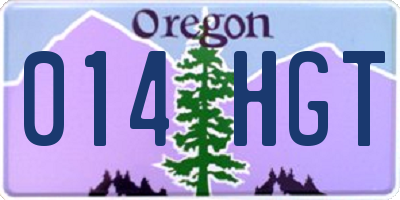 OR license plate 014HGT
