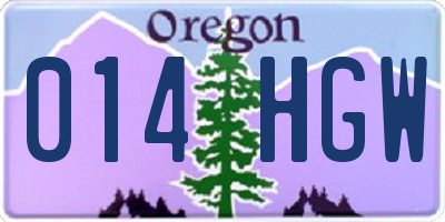 OR license plate 014HGW