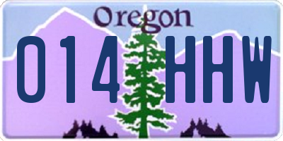 OR license plate 014HHW